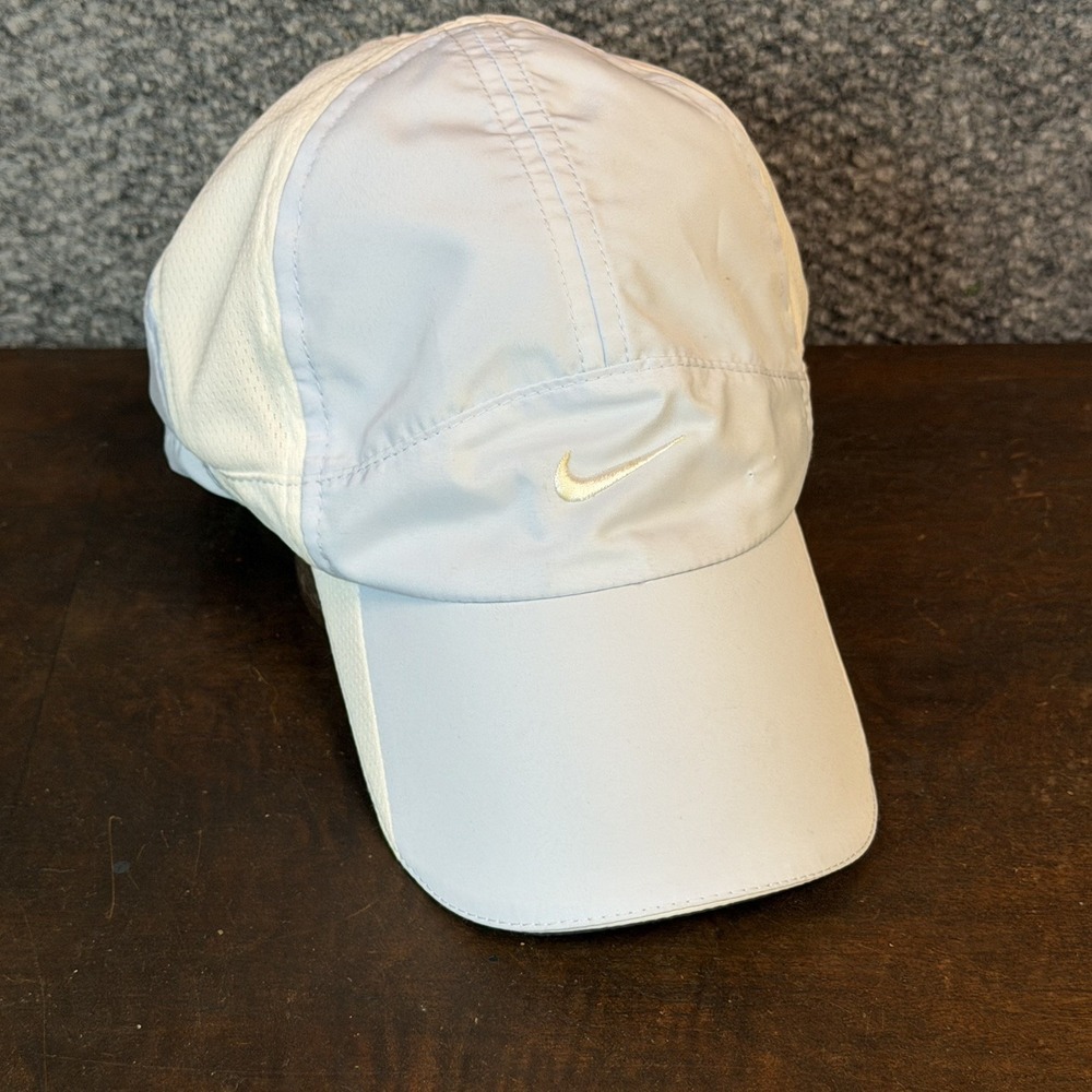 Nike Dri-FIT Adjustable Mesh White Light Blue Hat Cap Running Unisex